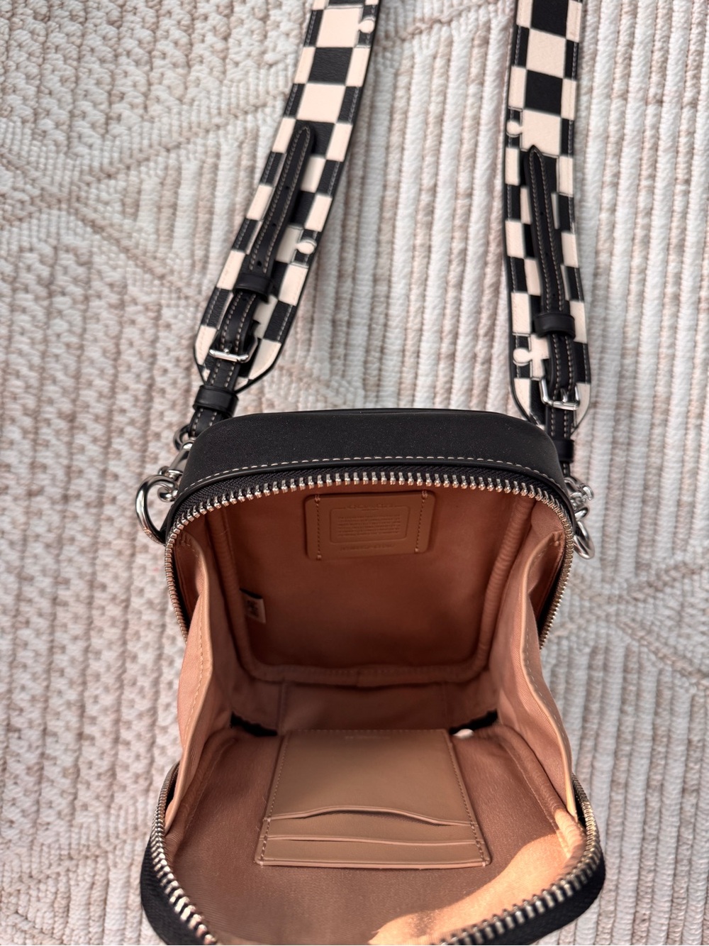 Coach Satchel with Checkered Leather Strap - Picture 2 of 4